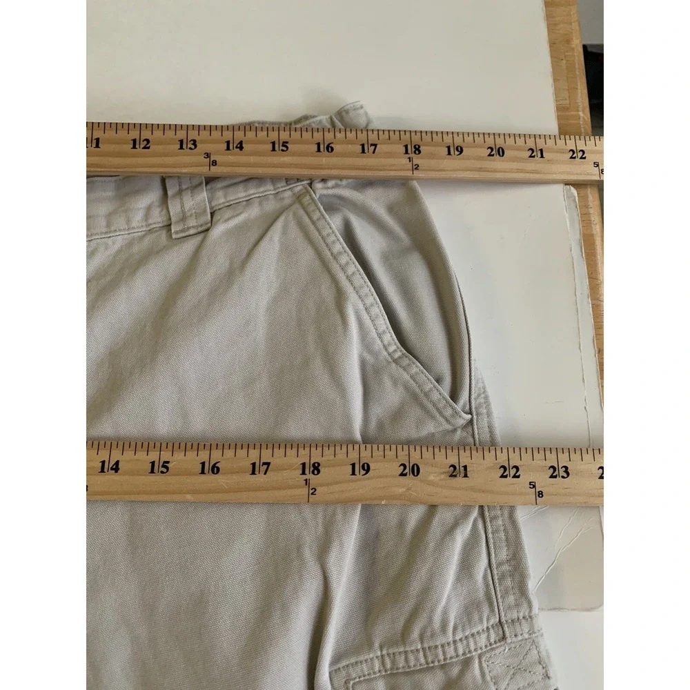 LL Bean Mens‎ Pants 36x30 Khaki Canvas Workwear Outdoor Beige Cargo Twill Spring